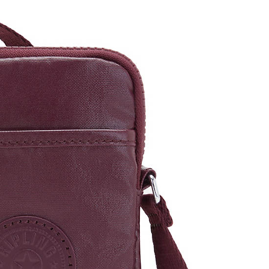 Kipling Tally Metallic Crossbody Telefoon Tas Bordeaux | België 1845NW